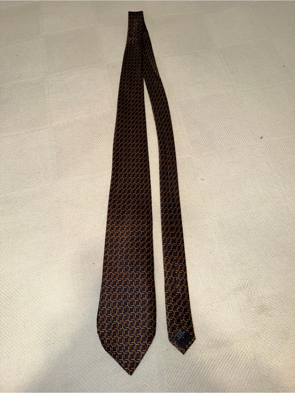 Van Heusen Classic Geometric Brown Men's Silk Tie